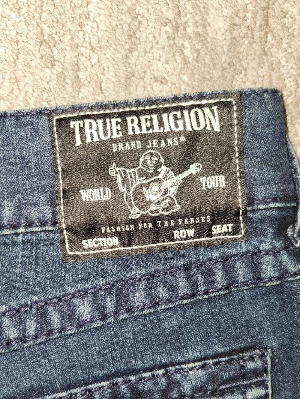 True Religion Men's Slim Straight Jeans -Dark Blue